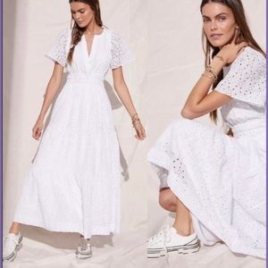 Anthro Maeve Somerset White Eyelet maxi